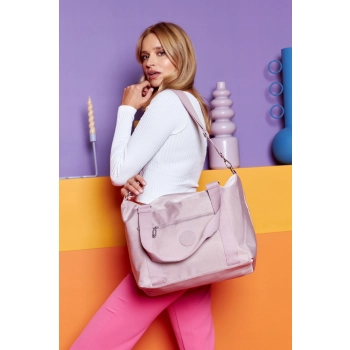 Duży shopper damski z tkaniny nylonowej - Peterson