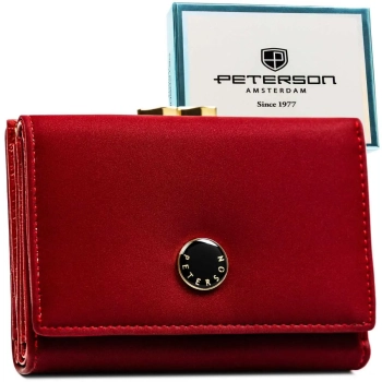Portfel skórzany damski Peterson elegancki RFID na prezent