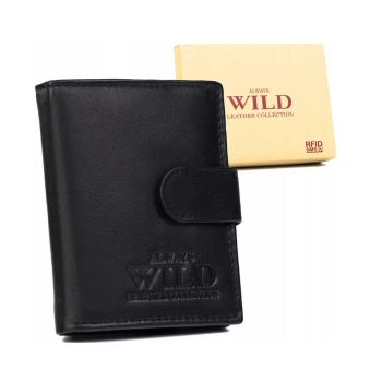 Elegancki, skórzany portfel męski na zatrzask — Always Wild
