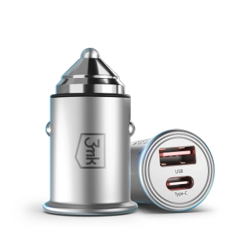 Accessories - 3mk Hyper Car Charger 45W PD QC PPS USB 1A1C Silver