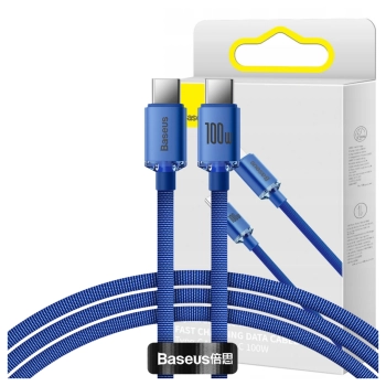 Kabel USB-C do USB-C Baseus Crystal Shine, 100W, 1.2m (niebieski)