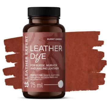 Farba do zamszu, nubuku, aniliny kolor Burnt umber 75ml Leather Expert Leather Dye LE-21-D75BU