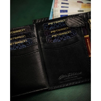 Skórzany portfel męski z systemem RFID - Peterson