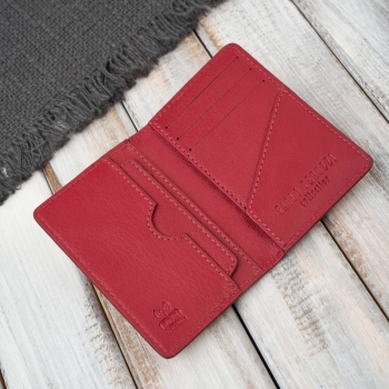 Etui na karty czerwone skórzane eleganckie RFID Paolo Peruzzi KV-05-RD