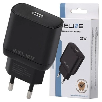 Beline Ład. siec. 1x USB-C 25W czarna/black (only head) PD 3.0  BLNCB25 GaN