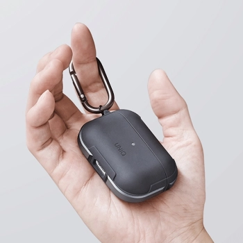 UNIQ etui Valencia AirPods Proczarny/midnight black Antimicrobial