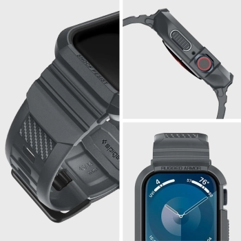 SPIGEN RUGGED ARMOR PRO APPLE WATCH 4 / 5 / 6 / 7 / 8 / 9 / SE (44 / 45 MM) DARK GREY