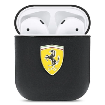 Ferrari FESA2LEBK AirPods 1/2 coverczarny/black On Track Leather