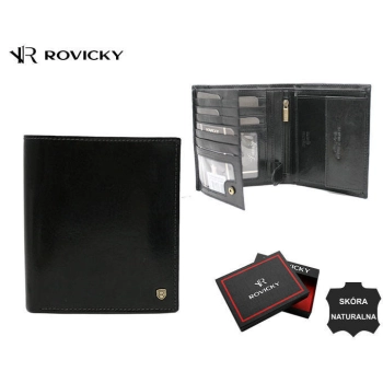 Skórzany, duży portfel męski z systemem RFID - Rovicky