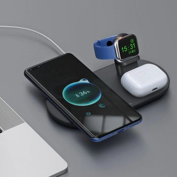 MCDODO STACJA DOKUJĄCA ŁADOWARKA INDUKCYJNA 3W1 DO IPHONE AIRPODS WATCH 15W