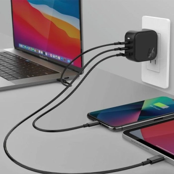 ENERGEA ład. siec. 1xUSB+2xUSB-CPD-PPS-QC 3.0 66W 2C1A czarny/black US+EU Travelite GAN66