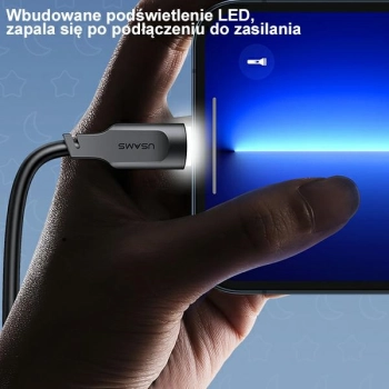 USAMS Kabel USB-C 6A 1,2mPort Display Fast Charging Lithe Series purpurowy/purple SJ568USB03 (US-SJ568)