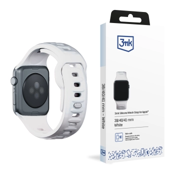 38/40/41/42 mm White (small) - 3mk Silicone Watch Strap for Apple