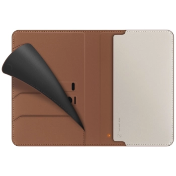 Etui na paszport UNIQ Belmont z Apple    Find My blokada RFID karmelowy beżowy