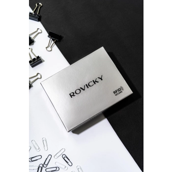 Eleganckie skórzane etui męskie na karty Rovicky RFID praktyczne portfel