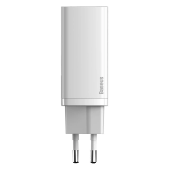 Ładowarka sieciowa Baseus GaN2 Lite, USB + USB-C, 65W, EU (biała)