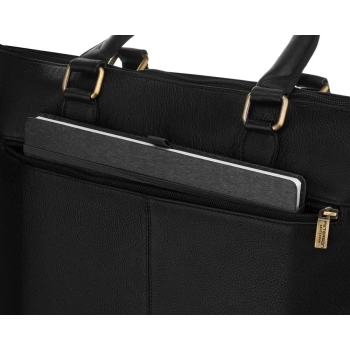 Torba męska skórzana na laptopa czarna PETERSON elegancka torba biznesowa A4 na ramię