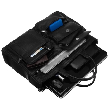 Pojemna torba ze skóry naturalnej na laptopa 15 cali