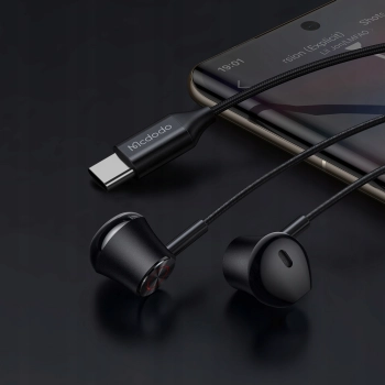 MCDODO SŁUCHAWKI DOUSZNE PRZEWODOWE DO TELEFONU Z MIKROFONEM Z DAC USB-C
