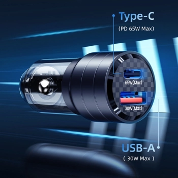 USAMS Ład. sam. C36 USB+USB-C 95WFast Charge fioletowy/purple CC176CC02 (US-CC176)