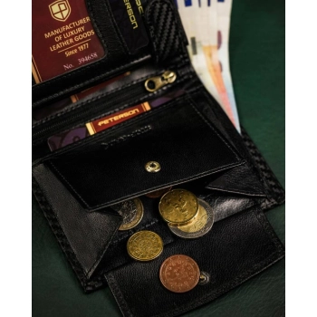 Skórzany portfel męski z systemem RFID - Peterson