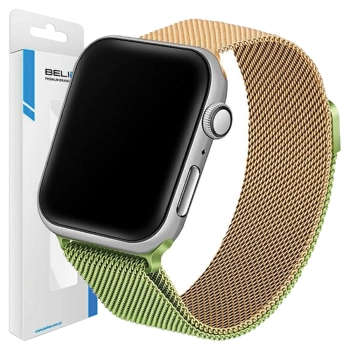 Beline pasek Apple Watch Steel38/40/41mm zielono-złoty green/gold