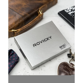 Skórzane etui na karty i dokumenty Rovicky RFID brąz
