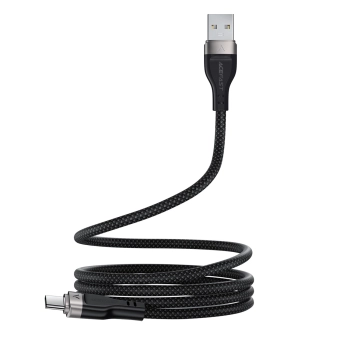Kabel Acefast C11-04 USB-A - USB-C 3A 1,2 m w magnetycznym oplocie - czarny