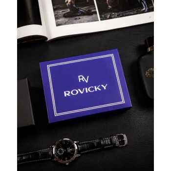 Duży, skórzany portfel męski bez zapięcia - Rovicky