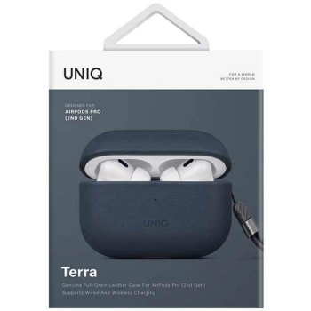 UNIQ etui Terra AirPods Pro 2 gen.Genuine Leather (2022/2023) niebieski/space blue