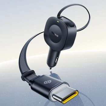 Ładowarka samochodowa Baseus PrimeTrip VR2 30W ze zwijanym kablem USB-C - czarna