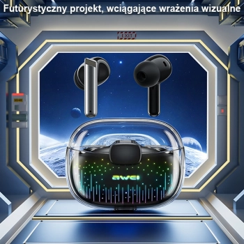 AWEI słuchawki Bluetooth 5.3 T52 Pro2TWS + stacja dokująca czarny/black