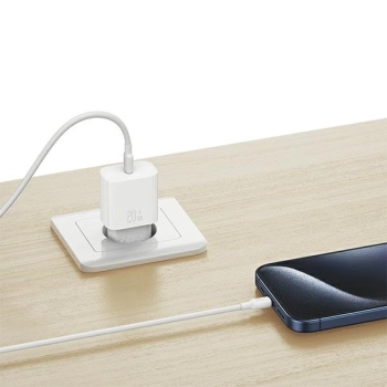 USAMS Ład. siec. 1xUSB-C T65 PD20W(only head) PD Fast Charging biały/white CC226TC01 (US-CC226)