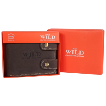 Portfel męski skórzany Always Wild + łańcuch RFID