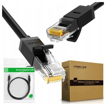 Kabel sieciowy UGREEN  NW102 Ethernet RJ45, Cat.6, UTP, 10m (czarny)
