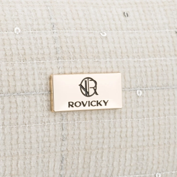 Kosmetyczka damska beżowa z cekinami Rovicky do stylizacji