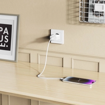 TECH-PROTECT NC20W 1-PORT NETWORK CHARGER PD20W + LIGHTNING CABLE WHITE