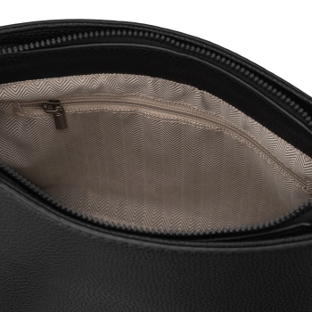 Torebka damska listonoszka na ramię crossbody szeroki pasek czarna Peterson