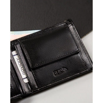 Portfel męski Rovicky® skóra naturalna ochrona RFID elegancki