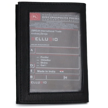 Skórzane etui z ochroną RFID czarne, do codziennego noszenia