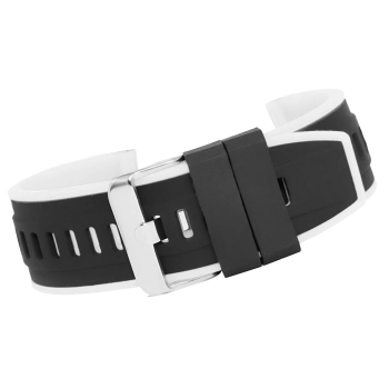 Pasek silikonowy czarno-biały do zegarka elegancki