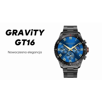 Smartwatch Męski GRAVITY GT16-2 Black / Czarna Bransoleta