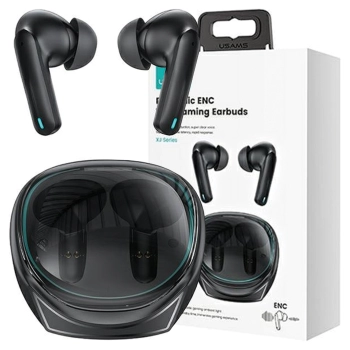USAMS Słuchawki Bluetooth 5.3 TWS ENCXJ13 series Gaming Earbuds bezprzewodowe czarny/black BHUXJ01 (US-XJ13)