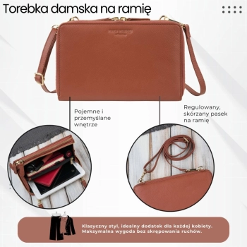Damska skórzana kopertówka na ramię Paolo Peruzzi