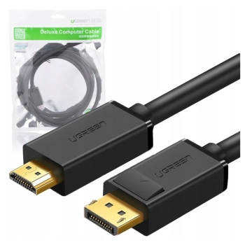 Ugreen jednokierunkowy kabel z DisplayPort na HDMI 4K 30 Hz 32 AWG 2 m czarny (DP101 10202)