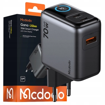 MCDODO SZYBKA ŁADOWARKA SIECIOWA ZASILACZ KOSTKA 3X USB-C USB-A GAN 70W