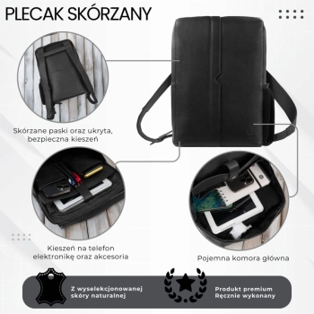 Plecak skórzany miejski Paolo Peruzzi do pracy elegancki