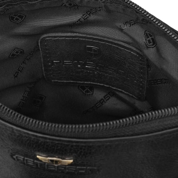 Skórzana torba męska czarna PETERSON® na ramię listonoszka saszetka crossbody