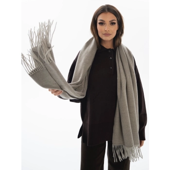 Dwustronny szalik damski Petersonz z frędzlami elegancki
