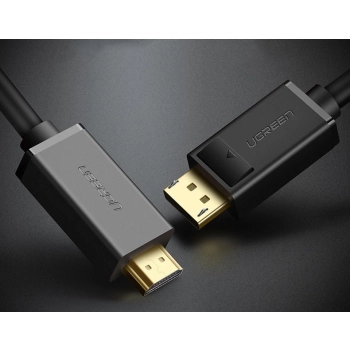 Ugreen jednokierunkowy kabel z DisplayPort na HDMI 4K 30 Hz 32 AWG 2 m czarny (DP101 10202)
